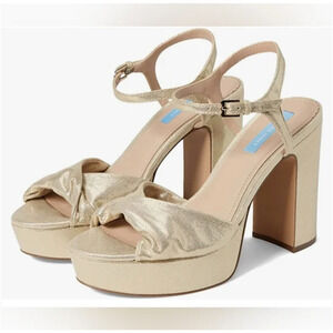 Draper James Gold Platform Heels